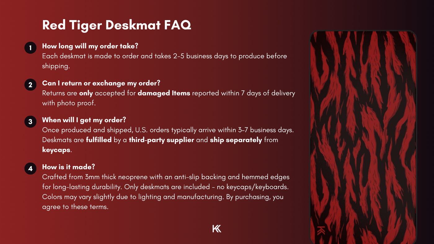 Red Tiger Camo Deskmat