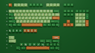 Render units overview of the Yogurt Soju Keycap Set displaying the full layout and subtle orange gradient across all keys.